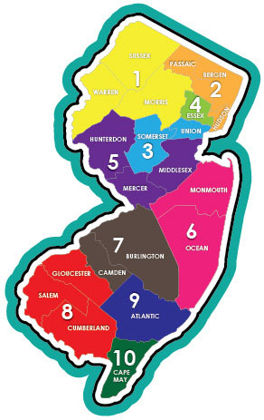 NJ Family Support Planning Council County Map